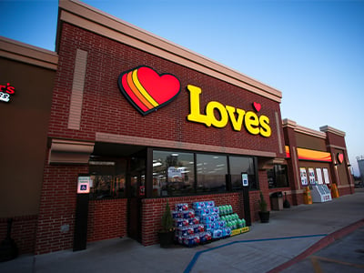 an exterior photo of a love's travel stop