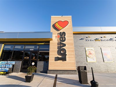 an exterior photo of a love's travel stop