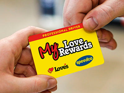 my love rewards card at loves travel stops counter