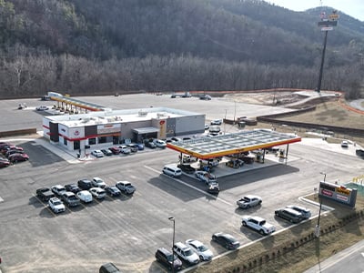 Exterior shot of Love's Travel Stop in Elliston, Virginia