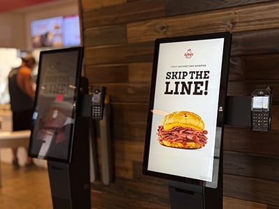 Order Ahead smart kiosks for Arby's at Love's Travel Stop location in Perry, OK