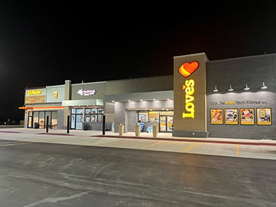 An exterior photo of Love's Travel Stop in New Iberia, LA