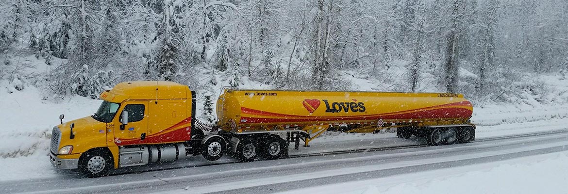 gemini loves truck on snowy road