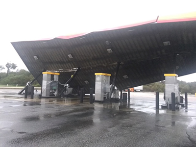 hurricane florence storm damage at loves in dunn nc