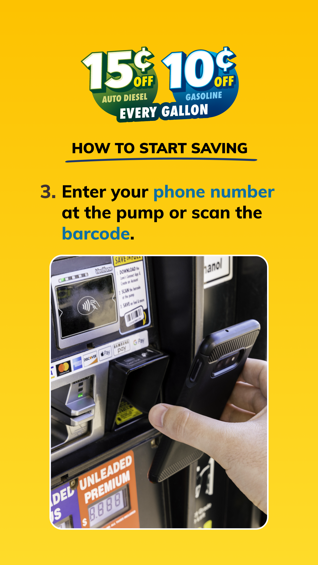 Scan your barcode at the pump graphic