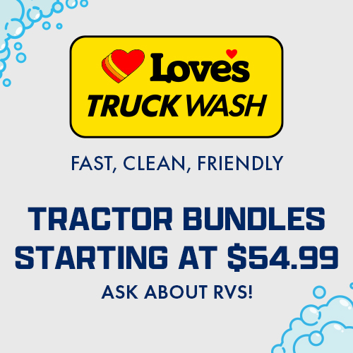 Love's Truck Wash bundles starting at $54.99 graphic