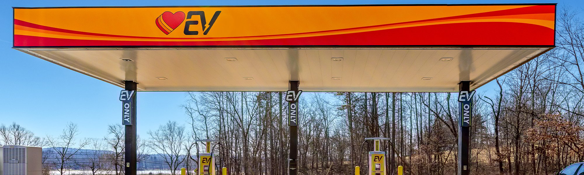 A Love's fast charging station in Slippery Rock, PA