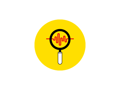 A microscope icon with vitals on it