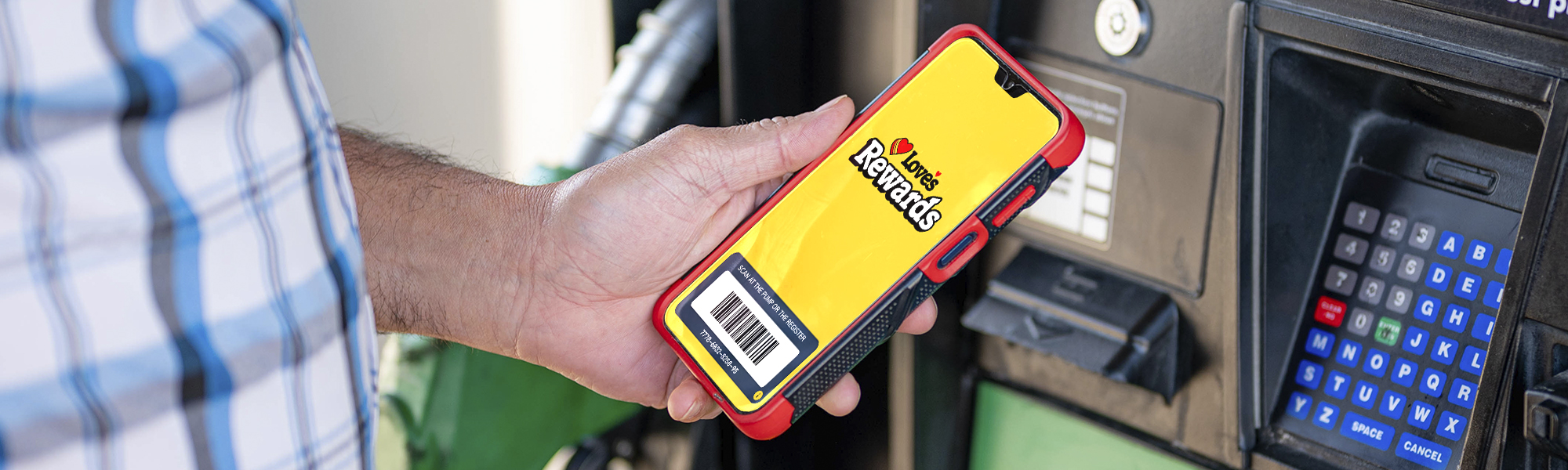 Love's Rewards being used at the pump