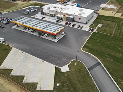 An aerial photo of Store 563 in St. Clairsville, OH