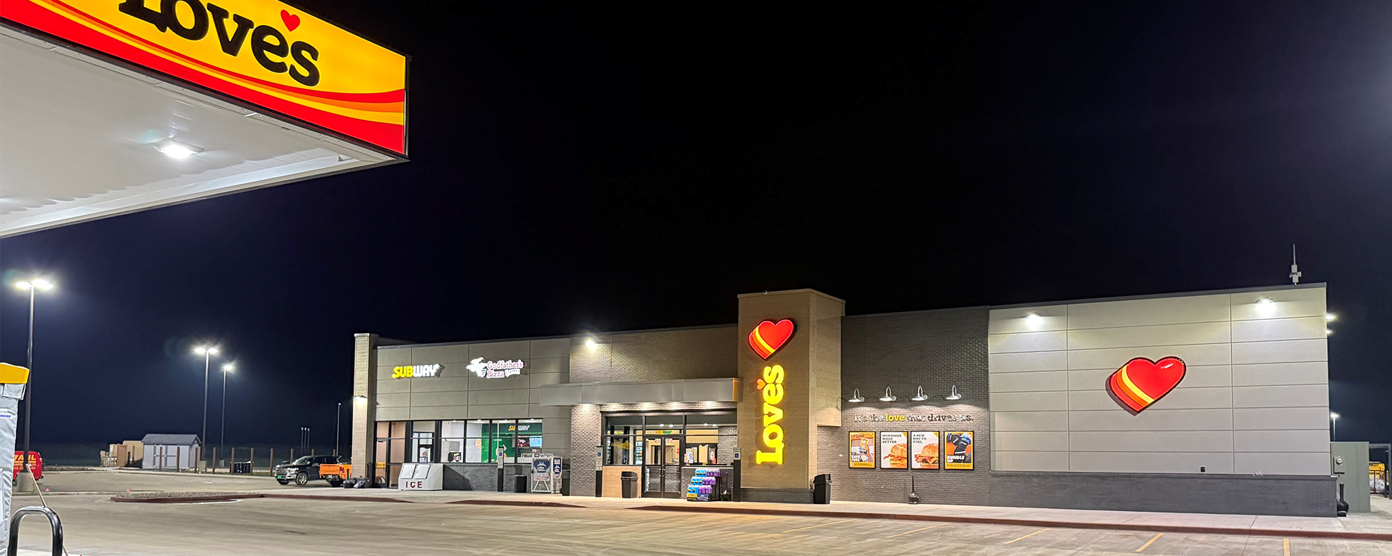 Exterior of Love's Travel Stop in Sterling, North Dakota