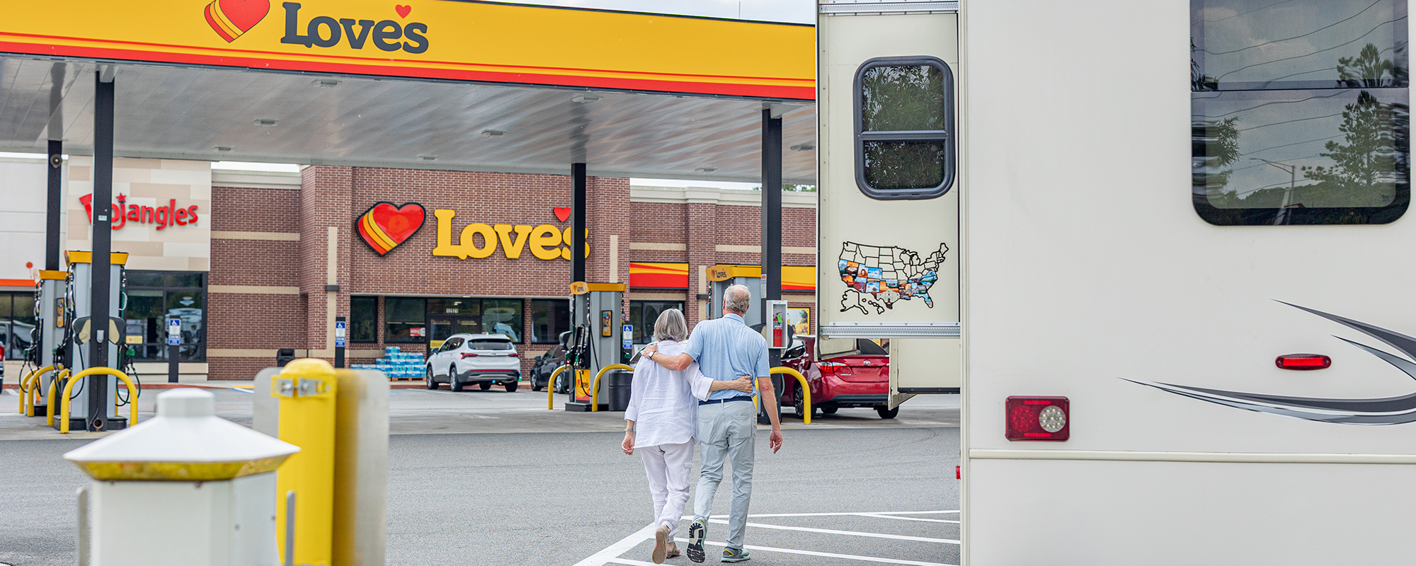 RV owners visiting a Love's Travel Stop