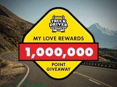 My Love Rewards million point giveaway for truck driver appreciation month