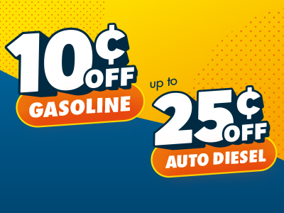 25¢ off auto diesel and 10¢ off gasoline with the Love's Connect App