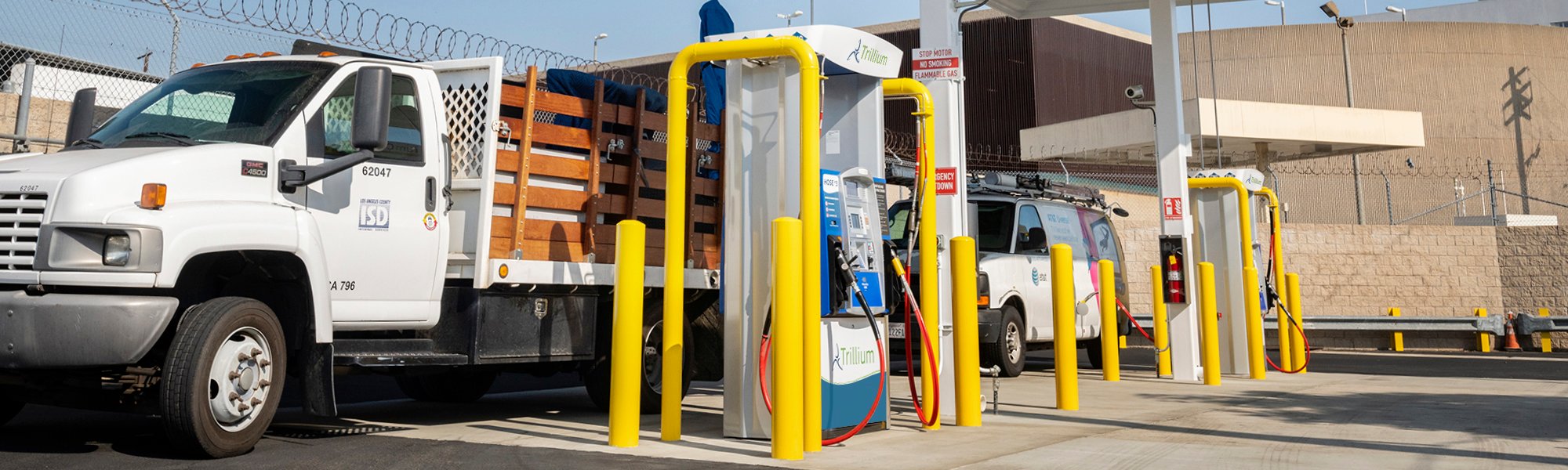 Photo of trucks at a Trillium station fueling