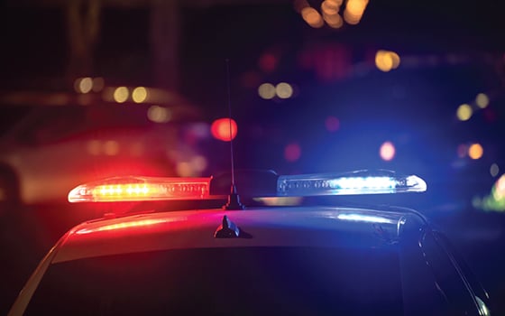 A photo of cop car lights