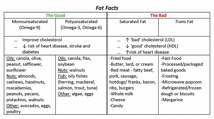 Fat Facts Chart