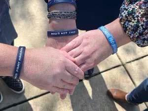 Close up of Tammy McCalpin's and friends' hands