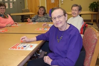 residents playing bingo