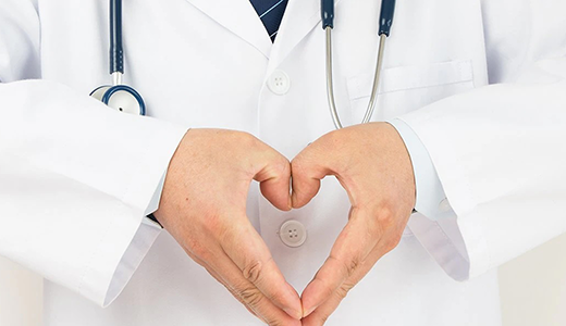 physician hands in heart shape