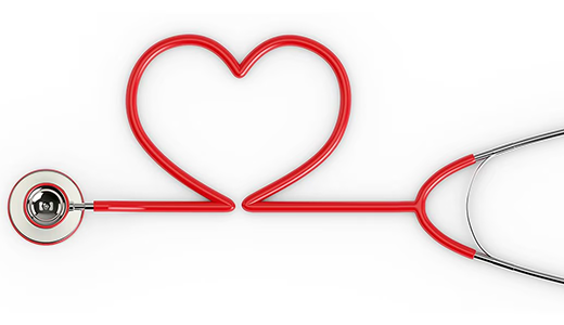 stethoscope in shape of heart