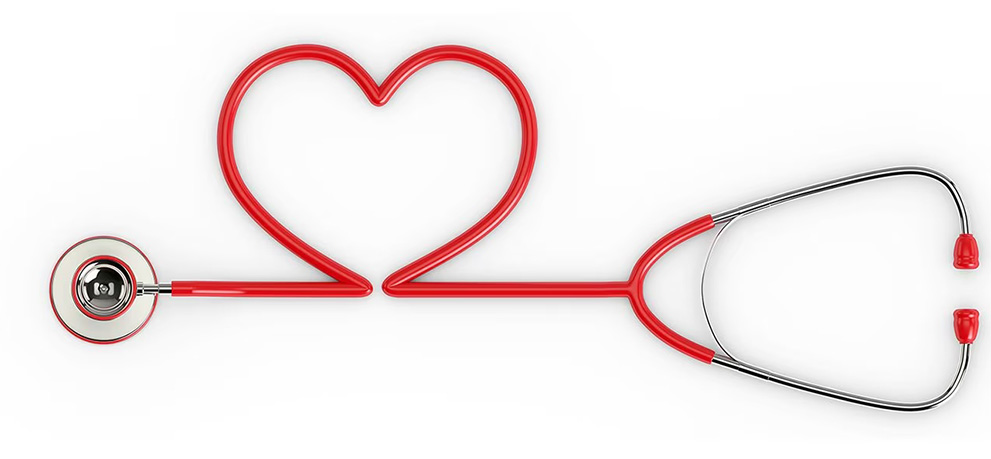 stethoscope in shape of heart