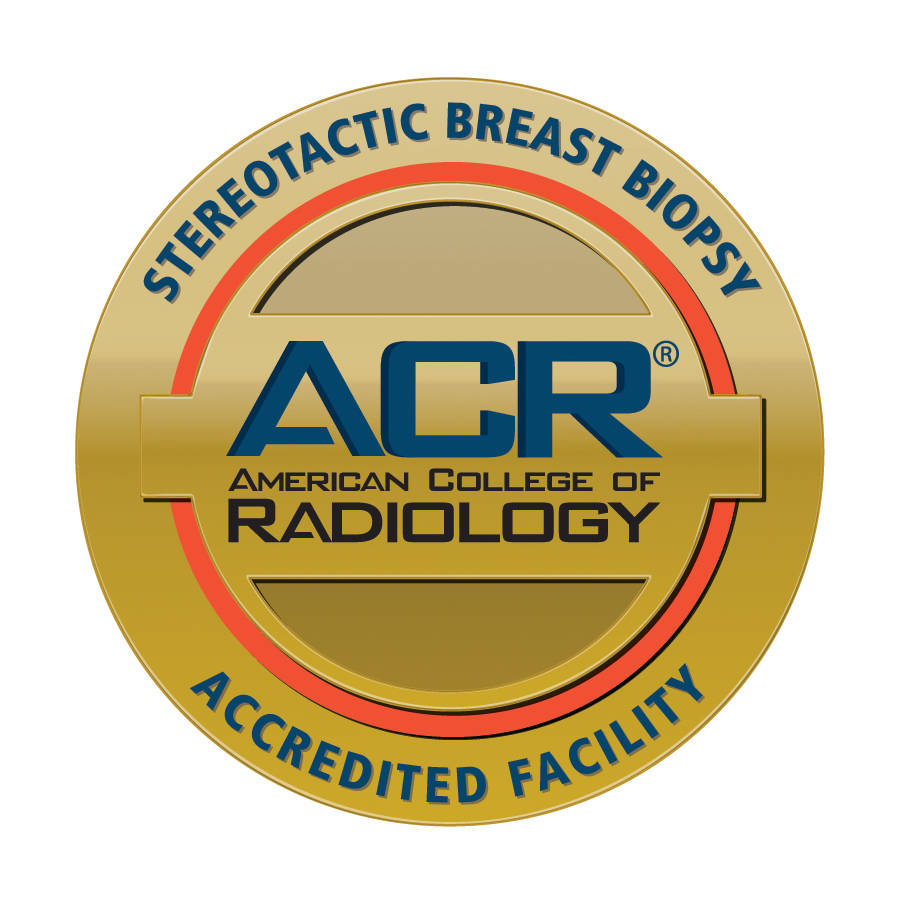 Medal recognizing American College of Radiology accredited facility for stereotactic breast biopsy