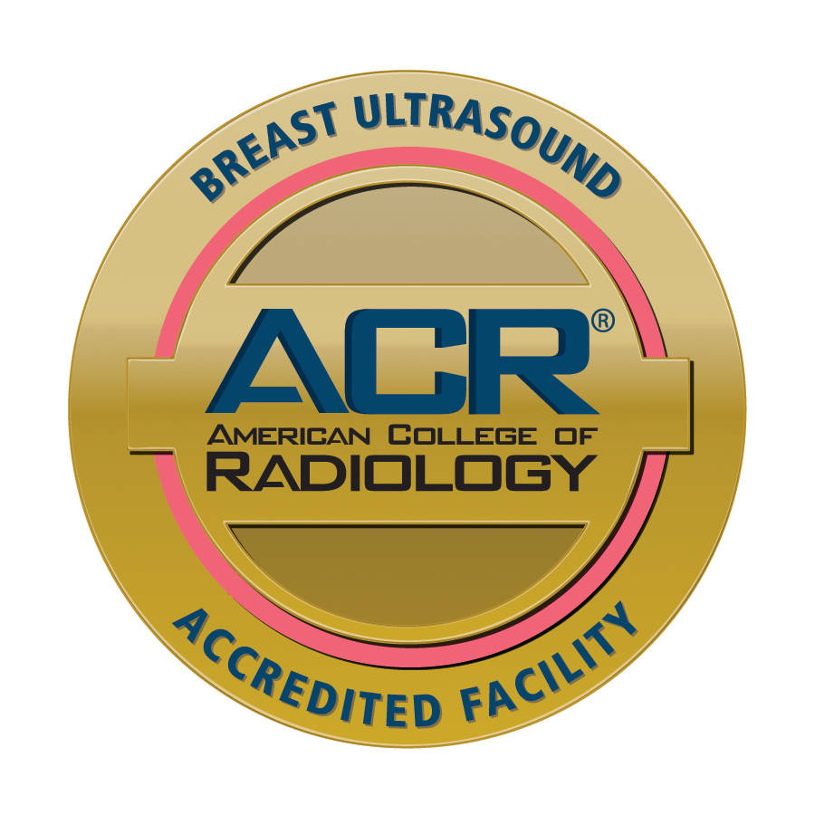 Medal recognizing American College of Radiology accredited facility for breast ultrasound