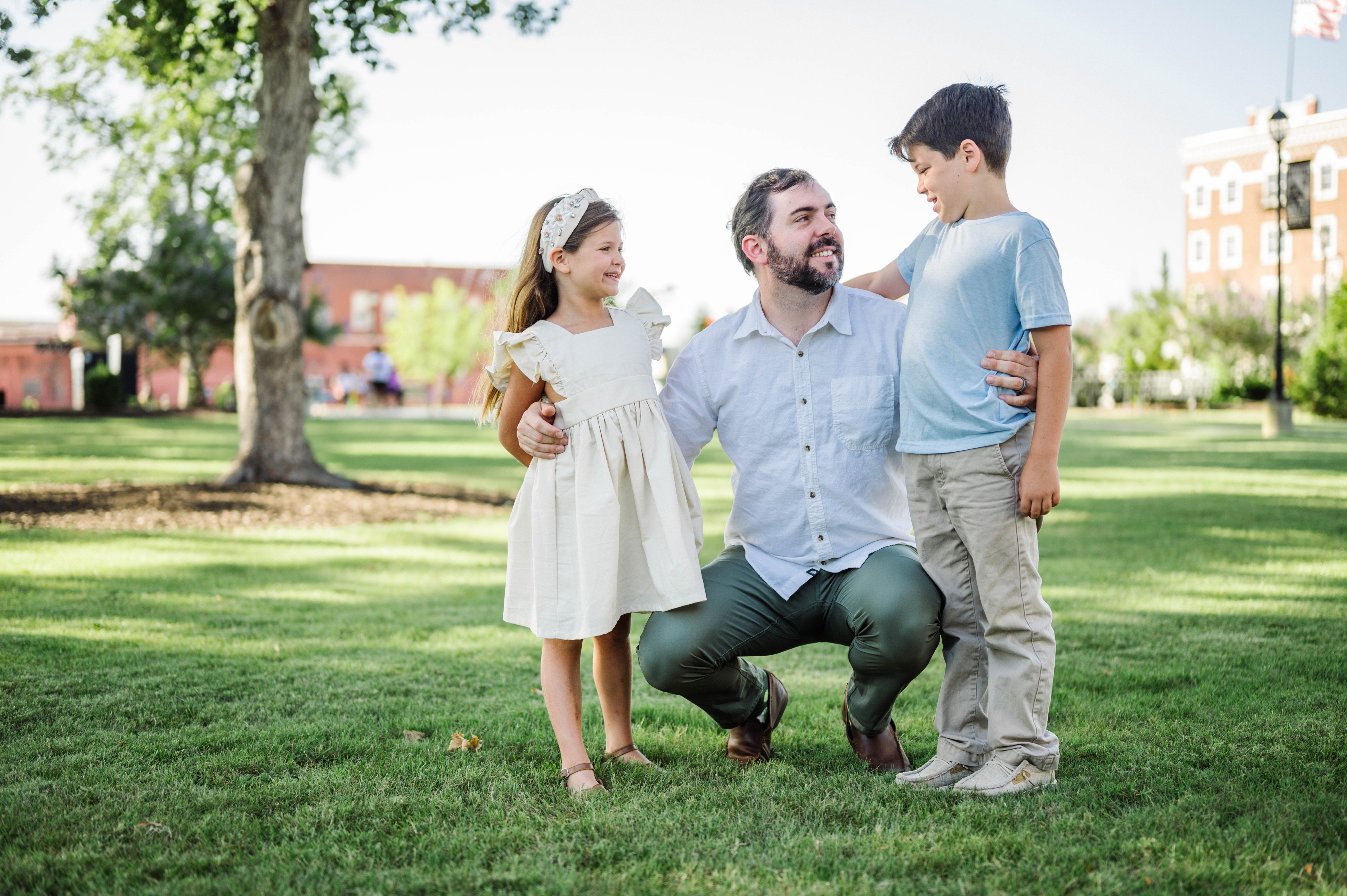 Dad with kids