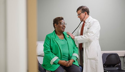 Cardiology patient and doctor