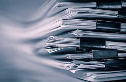 important documents stacked
