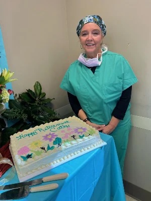 Cathy with cake