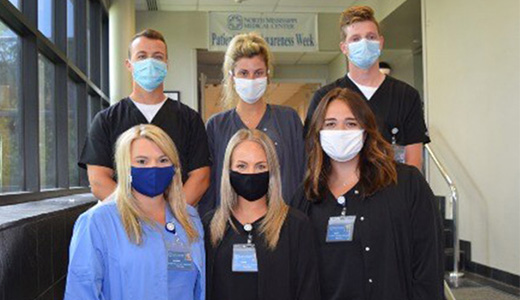 MUW nurse externs wearing face masks