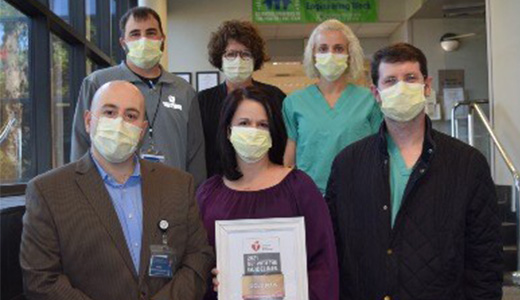 stroke team with award