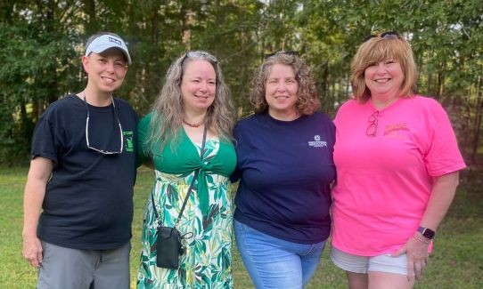 Breast Cancer survivor Jamie Pittman, left, with her sisters Vickie Anderson, Jennifer Ansley and Jessie Wall.