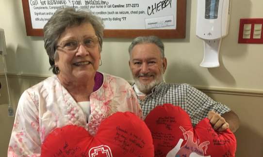 James and Hope Cockrell posing together after heart surgery