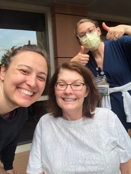Sheila Crutcher with therapists