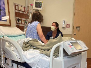 Sheila Crutcher in hospital