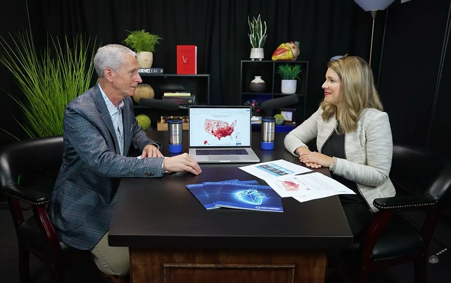 Dr. Barry Bertolet and Morgan Roe on the set of the We're All Heart podcast series