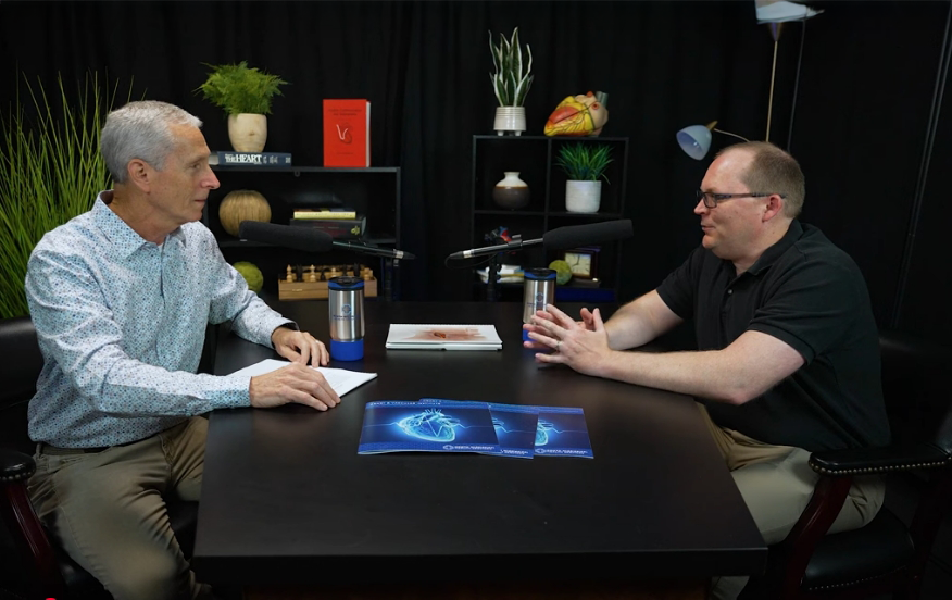 Dr. Bertolet and Dr. Joey Stinson on the We're All Heart podcast set
