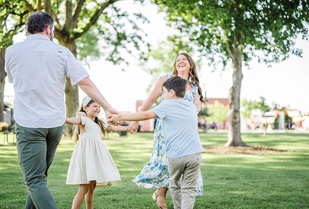 Family forms a joyful circle