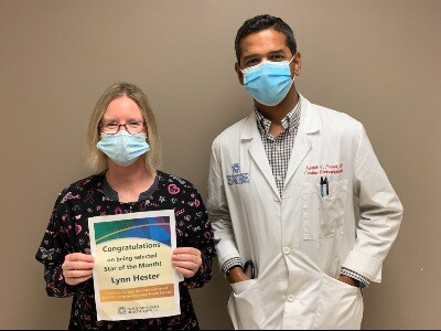 Nikki Hester and Dr. Prasad