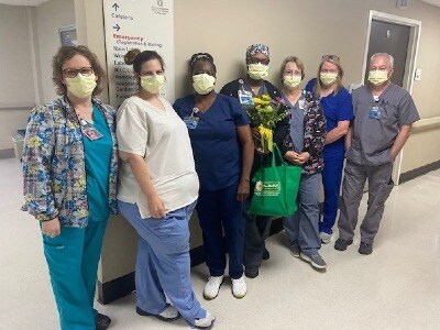 Evans with co-workers