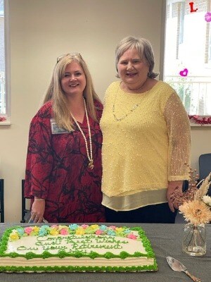 Robin and Abby with cake