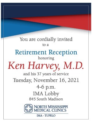 Dr. Harvey retirement party flier