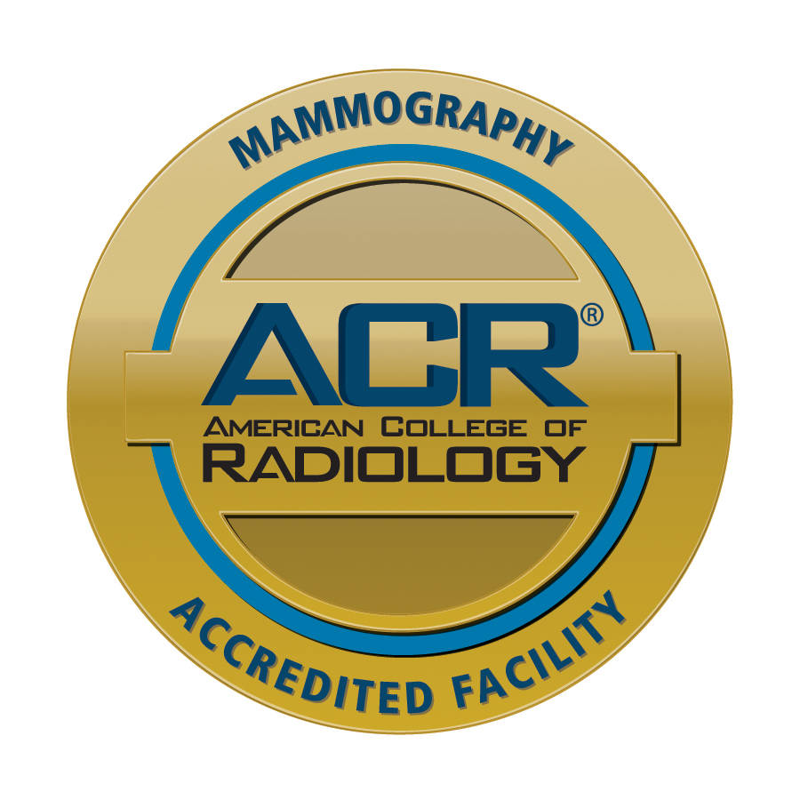 Medal recognizing American College of Radiology accredited facility for mammography