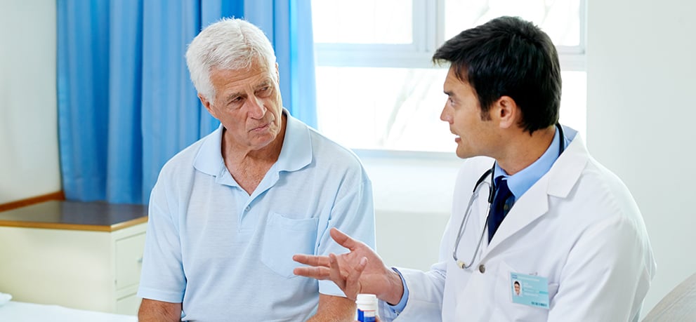 Man and doctor having a conversation