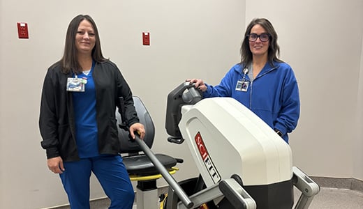 Respiratory therapists (from left) Stephanie Carr and Kerri Mitchell staff NMMC-Iuka’s new Cardiac Rehabilitation, Pulmonary Rehabilitation and PAD Therapy programs.