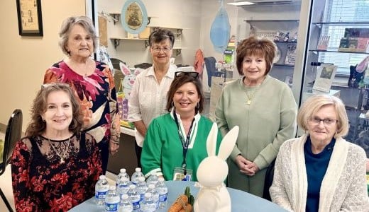 North Mississippi Medical Center-Hamilton administrator Cathy Mitchell, center, celebrates the reopening of the hospital gift shop with Auxiliary volunteers, Belinda McRae, from left, Linda Potts, Pamela Perkerson, Shelia Wiginton, Belva Wiginton.