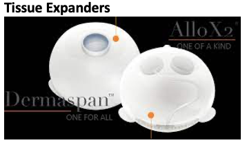 Image of tissue expanders used in implant-based reconstruction